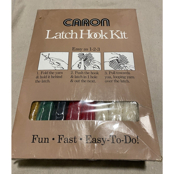 Vtg NIB Christmas Caron Latch Hook Kit 3096 Ho Ho Santa Wall Hanging 17in x 30in - Picture 3 of 9